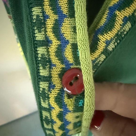 Colorful Cotton Long Sleeve Cardigan by IVKO - Picture 5 of 7